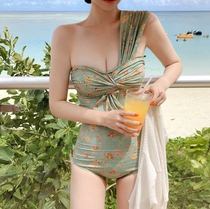 Special offer female swimwear Korean version of big chest retro net red floral conservative one-piece belly cover bikini thin