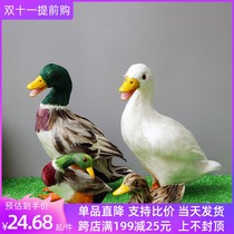Simulation animal duck goose feather poultry model home Creative pastoral ornaments supermarket display shelf decorations