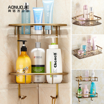 European-style corner rack all-copper bathroom rack double-layer bathroom pendant toilet rack triangle