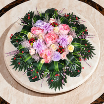 Hotel table flower arrangement simulation flower turntable big round table table flower dried flower decoration Table Table restaurant decoration flower
