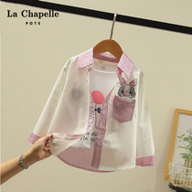 La Chapelle childrens clothing girls autumn shirts 2022 new foreign style childrens tops fashion shirts Korean shirts