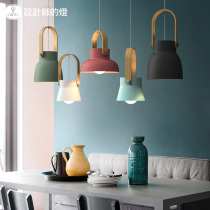 Designers lamp Nordic modern living room lamp Japanese wooden ring chandelier simple household three-head restaurant chandelier