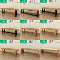 American solid wood bench retro iron long bench office chair dining seat bench seat seat stool changing shoe stool casual stool double chair