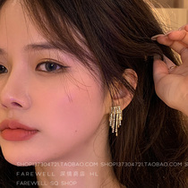 Super beautiful ~ ins Wind Net red tassel diamond earrings 2021 New Tide earrings fairy Air forest Super fairy female