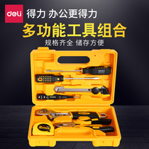Del toolbox multi-function maintenance tool hardware electrician woodworking household combination 3-year warranty tool set