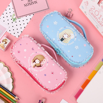 Flower Girl Pen Bag Schoolgirl Multifunction Pencil Case Korea Large Capacity Creative Cute Lead Pencil Case