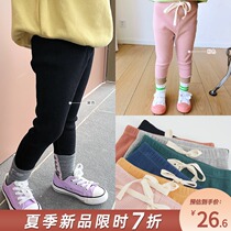 Yangmei childrens clothing 2021 autumn new girls pants Korean version of all-match threaded leggings baby casual pants