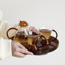 Heat-resistant glass kung fu tea cup tea pot tea set household lazy simple modern luxury