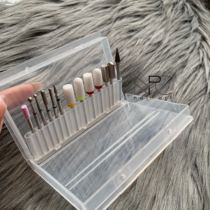 NPC Nail Art Japanese sanding head portable flip storage box 20 holes transparent texture light dust