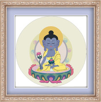 Buddhist Bodhisattva pharmacist Buddha cross-stitch simple embroidery living room entrance Buddha Hall painting