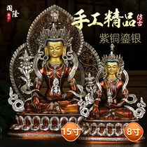 Breaking the copper - shaft piece of Tibetan King Buddha statue of gold - and - silver household living room fine crafts