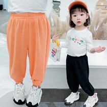 Girls pants spring and autumn models 2021 new children Foreign style Korean tide bloomers for Women baby spring casual trousers