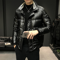 Winter shiny down jacket mens short thick 2020 new Korean version of the trend light and handsome stand collar coat men wt