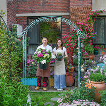 Muzi garden arch iron flower frame climbing vine rose clematis wedding outdoor courtyard door Princess wind