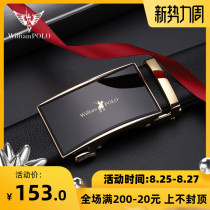 Paul belt mens leather automatic buckle middle-aged simple business first layer pure cowhide youth high-end trouser belt