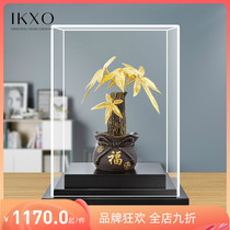 IKXO Pure Gold Foil Fortune Money Tree Ornament Lucky Tree Home Crafts Entrance Company Opening Housewarming Gift