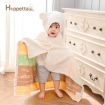 Japanese imported Hoppetta childlike forest bear ear baby bath towel baby bath hat cotton absorbent