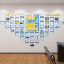 Team photo wall stickers corporate design staff style office company decoration 3d three-dimensional acrylic culture