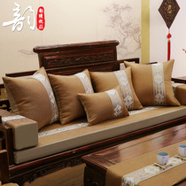 New Chinese Red Wood Sofa Cushion Custom Summer Solid Wood Ice Silk Cushion Non-slip Tea Chair Cool Mat Sponge Cushion