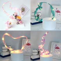 New Net Red birthday cake decoration European and American style trend filament ribbon DIY cake scene decoration plug-in