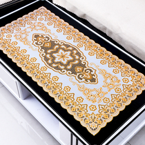 European pvc plastic hollow gilded tablecloth waterproof and oil-proof non-washing tea table mat rectangular table mat placemats