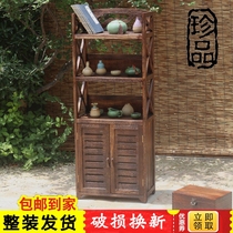 Chinese solid wood Bogu rack Tea room Dobao pavilion antique rack display cabinet Multi-layer zen shelf Tea shelf