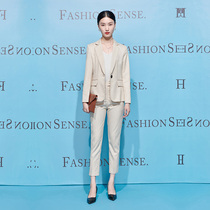 Zamei Long Sleeve Series New Beige Small Suit Female Hostage Fashion suit in early spring 2022