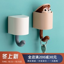 Creative cute cartoon home small squirrel adhesive hook strong adhesive sticker Wall Wall door Wall Wall free of holes and no marks