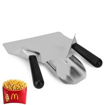 Commercial stainless steel potato spatula single handle double handle fries spatula McDonalds KFC fries special pour bag shovel