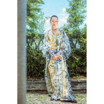 (Fashion Week) TUYUE painted moon original ink printed Eugen yarn disc buckle jacket artists joint