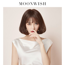 Mengweishi wig female short hair bobo curly hair real hair fashion natural round face short hair medium long hair wig set