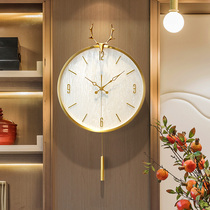 Nordic light lavish deer head hanging bell household living room atmosphere quartz clock clock modern minimalist fashion table hanging wall clock