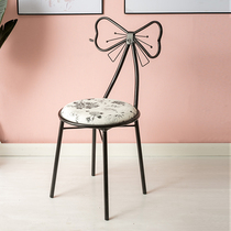 Modern simple dresser nail art chair Net red ins bedroom girl backrest bow Nordic makeup stool