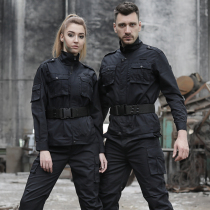 Special forces for service training black camouflage suit suit mens spring and autumn wear-resistant security tactics military fans combat uniforms