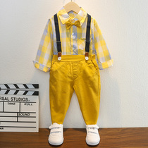 Boy gown suit Childrens spring and autumn 2022 piano models acting out young boy handsome and small suit back with pants