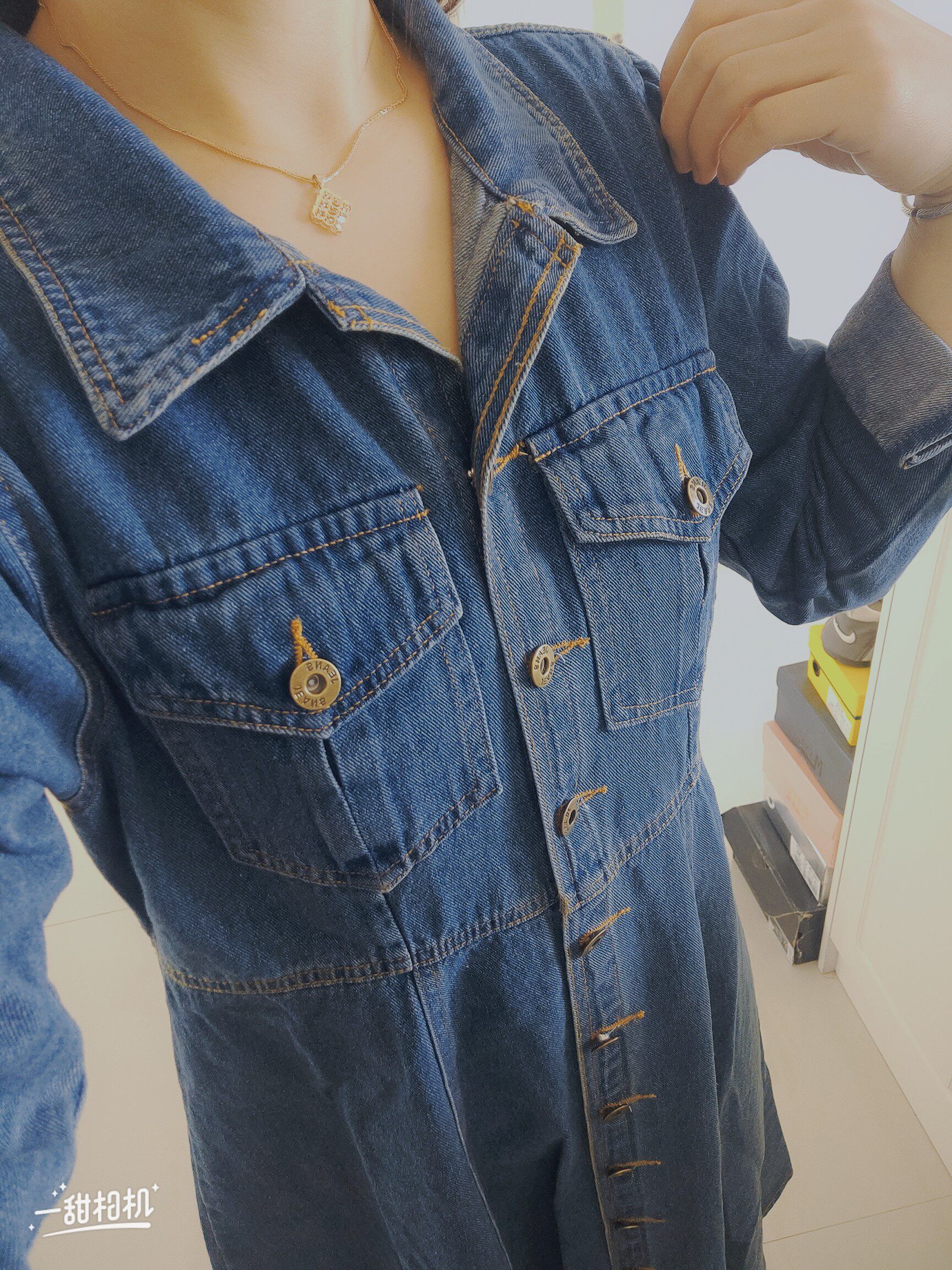 2021年秋季新款大码女装时尚显瘦减龄气质牛仔中长款胖妹妹连衣裙