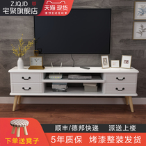 Solid wood TV cabinet Composition modern minimalist Nordic Living room Small family type Easy Mini ultra narrow bedroom closet Home