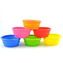 Portable Pet Bowl Folding Dog Bowl silicone Silicone Outdoor Dog Basin Water Bowl Out Water Basin Simple Light Travel Dog Rice Basin