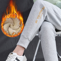 Glint Thickened Sports Pants Woman Autumn Winter Loose Goat Suede Pants Spring Autumn Middle School Students Harun Bunches Pants