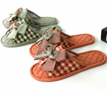 Cotton home fabric soft bottom wood floor indoor cloth bottom machine wash silent non-slip summer and spring slippers