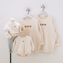 Baby parent-child sweater autumn 2021 new trend a family of three and four baby harem mother and daughter foreign style