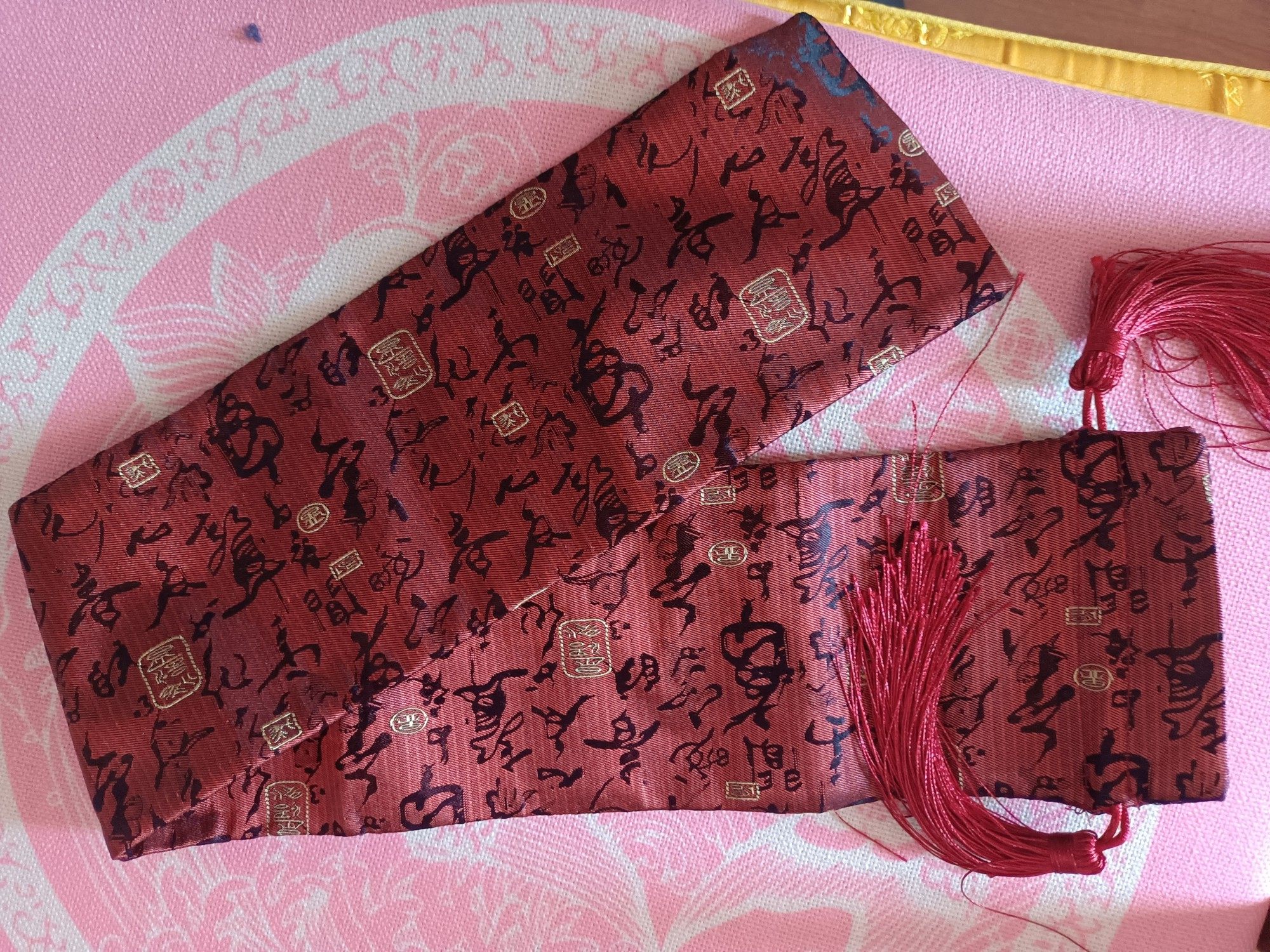 加厚字画收纳袋书画婚书卷轴包装袋织绵布大流苏穗国画锦袋礼品袋