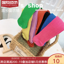 2019 autumn and winter new children BLING shiny silk stockings Joker candy color children pile cotton socks