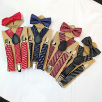 Boy braces bow tie knot Kindergarten child adjustable with detachable anti-fall back strap clamp flower child accessories small