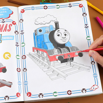 Children painted BenThomas boys Childrens watercolor Pen stickers Fill Color Baby Kids Cartoon Car painting