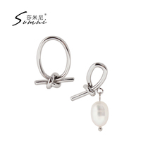 sumni Samini baroque pearl 925 silver earrings female personality temperament asymmetric tide earrings