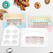 Baking packaging box 4 6 grid window cupcake mafen box portable cup cake box send Bottom 10