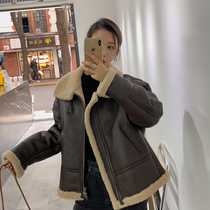 MSBEAST Spain imported Merino fur coat women short lapel loose lamb fur