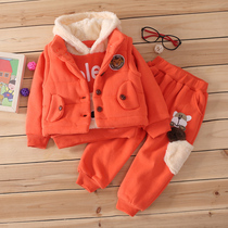 Baby gush clothing autumn winter suit 2020 new 1-4 0 1-4-year-old semi-thickened baby cotton clothes ultra-ocean qi