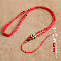 Tongyou Pavilion Red Rope Woven Necklace Pendant Handmade Rope Chain Pendant Lanye Jade Pei